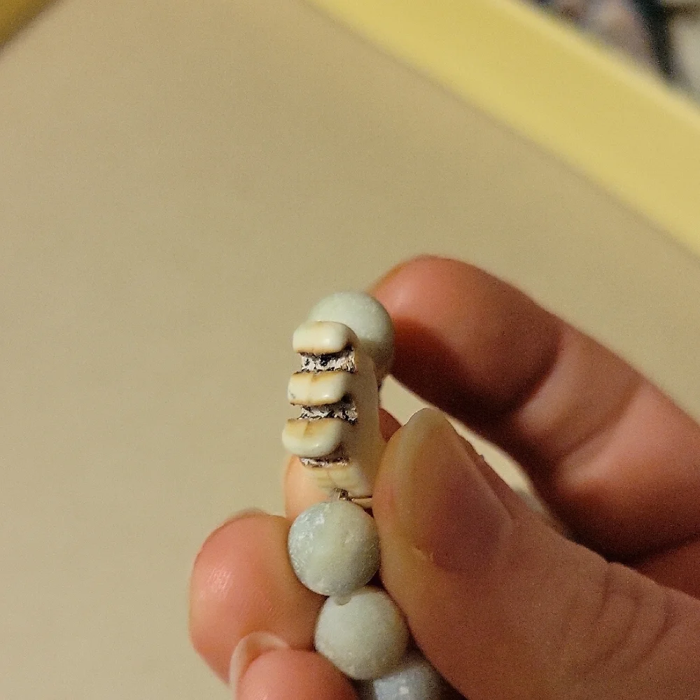 Amazonite Matte Beaded Stretch Bracelet with Dog Charm Focal Bead